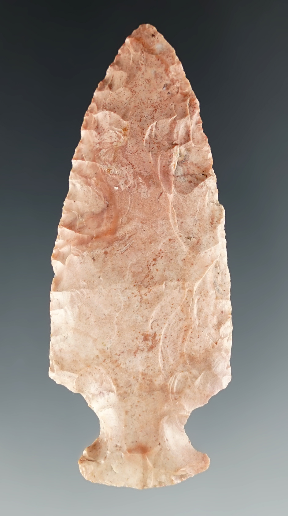 Nice 2 1/2" Bottleneck made from highly colorful Flint. Found in Ohio.