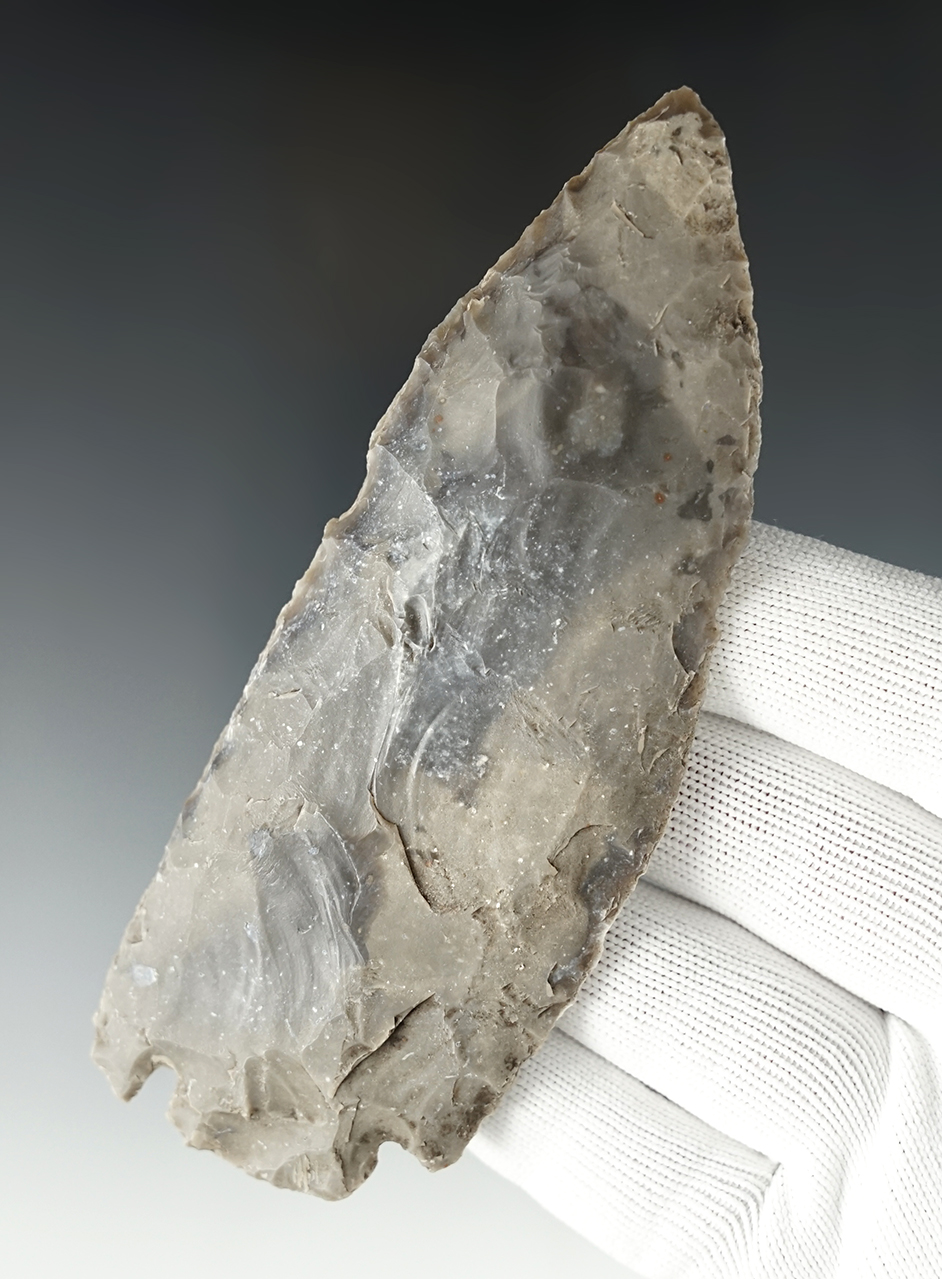 Large 5" Castroville Base Tang Knife found in Gillespie Co., Texas. Ex. Bill Arnold. Rogers COA.