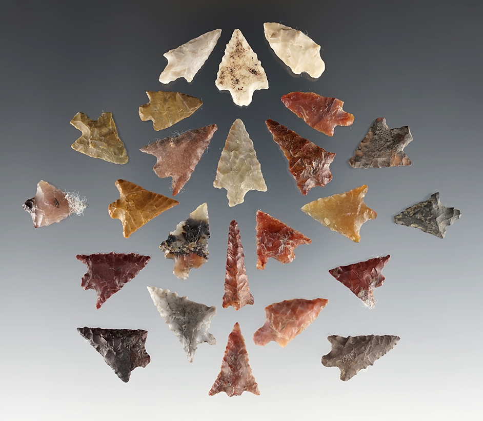 Set of 24 Gempoints found in Clackamas Co., Oregon. The largest is 7/8".