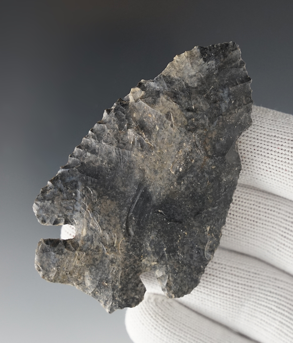 2 15/16" Archaic Thebes made from Coshocton Flint. Overall good condition. Cuyahoga Co., OH
