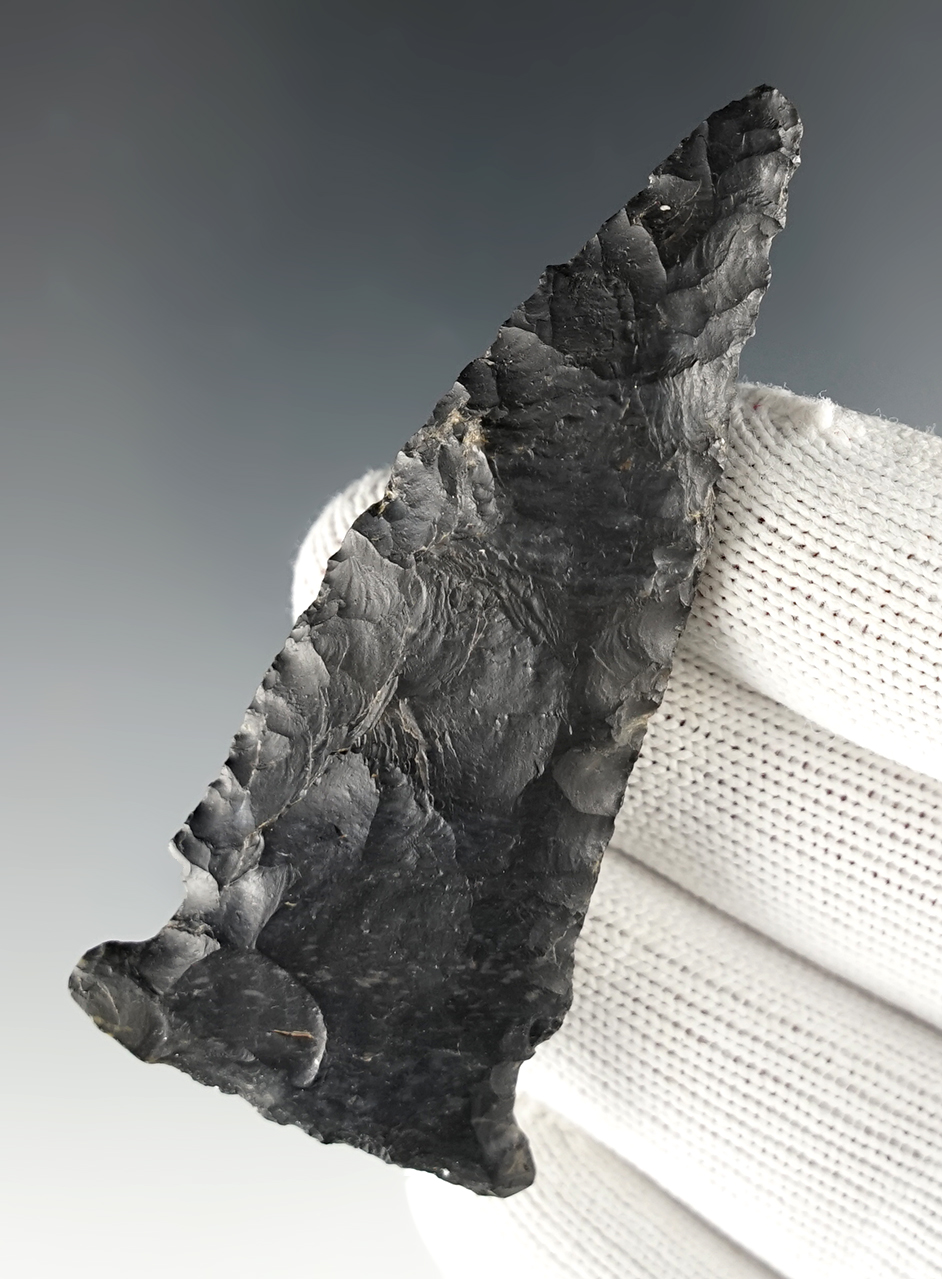3" Meadowood made from patinated Coshocton Flint. Found in Ohio.