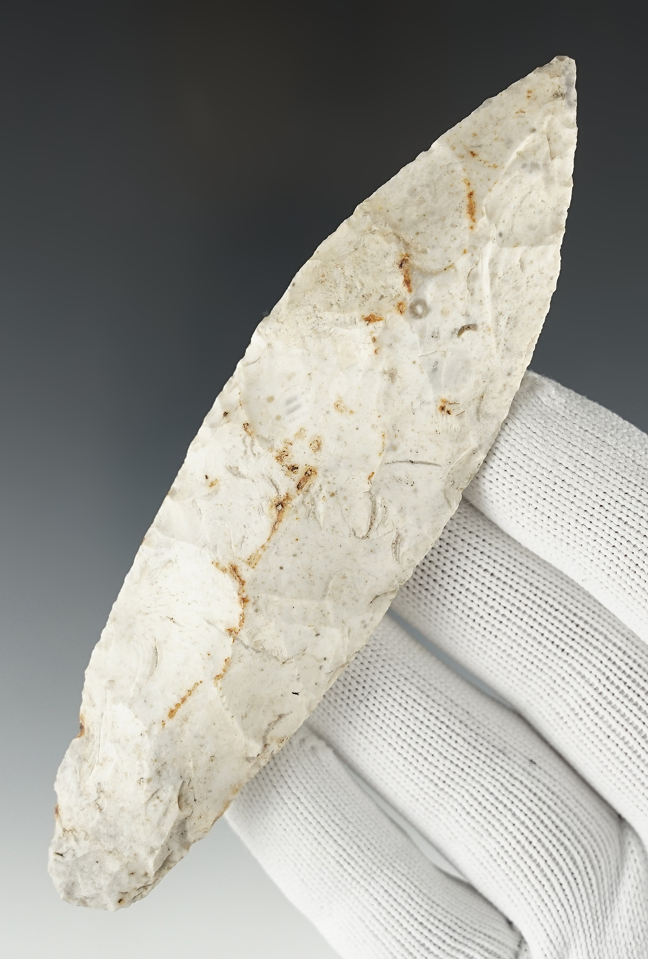 Well made 5 1/16" Sedalia found in Central Missouri. Made from Burlington Chert. Rogers COA.