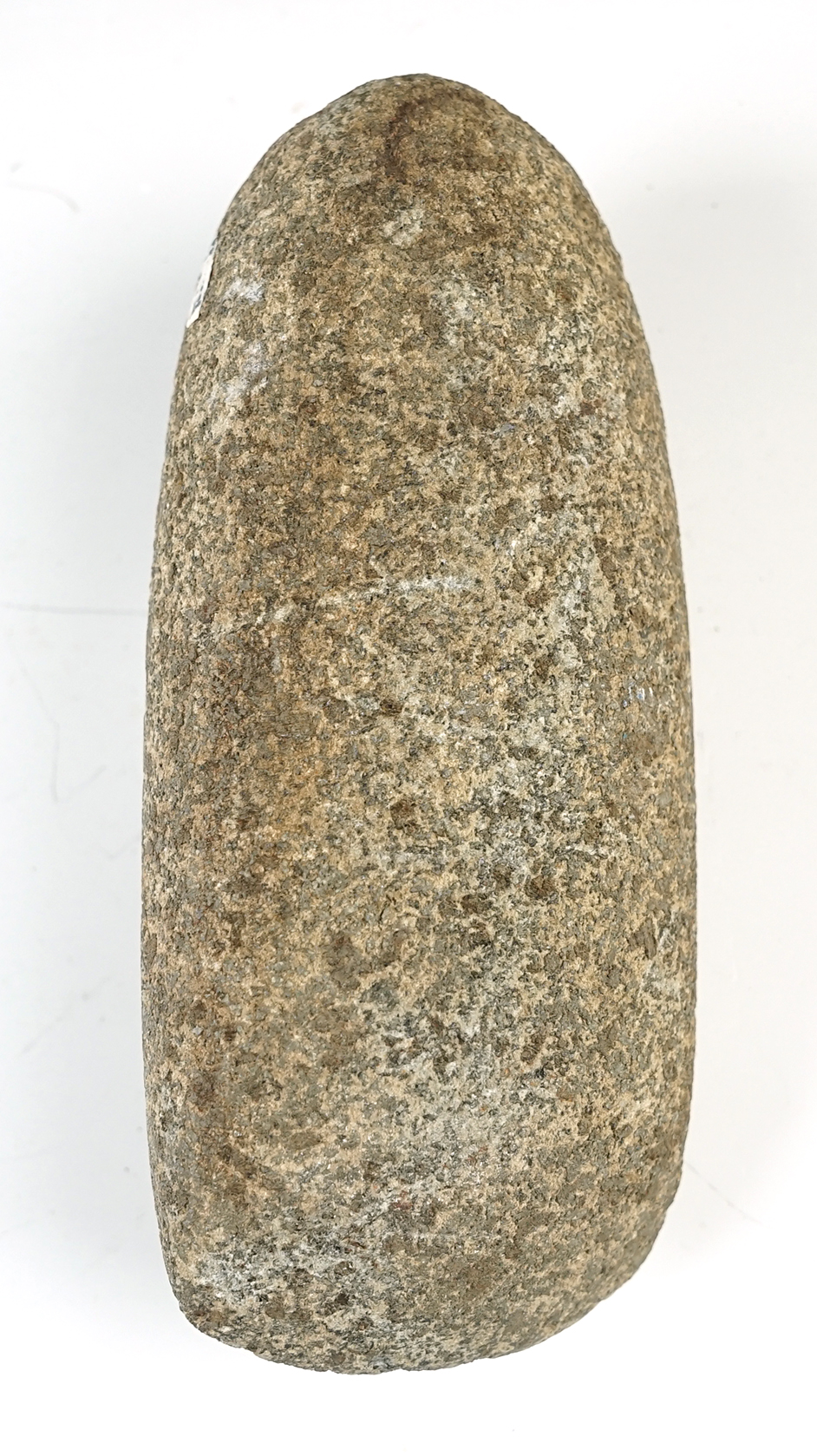 Large 6" Celt made from speckled Hardstone with a nice bit. Found in Coshocton Co., Ohio.