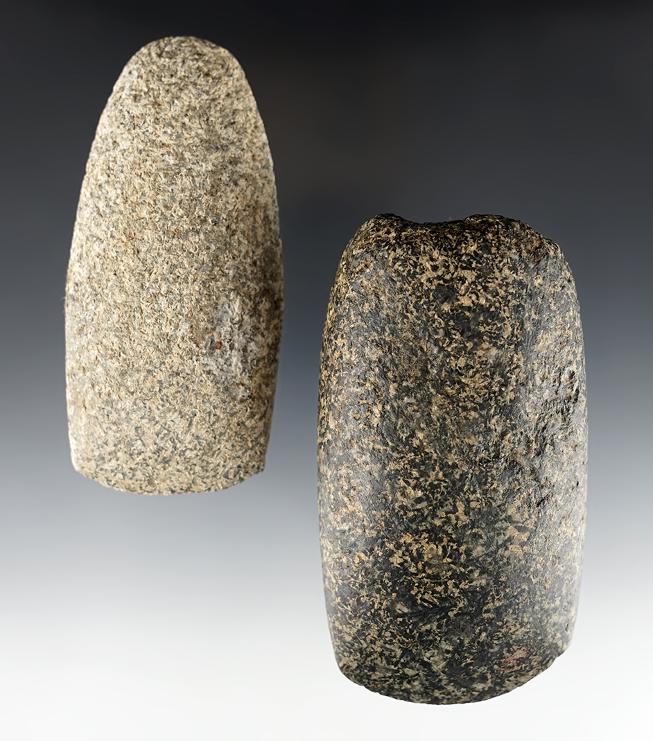 Pair of well made Ohio Celts made from Straw Granite. The largest is 4 1/4".
