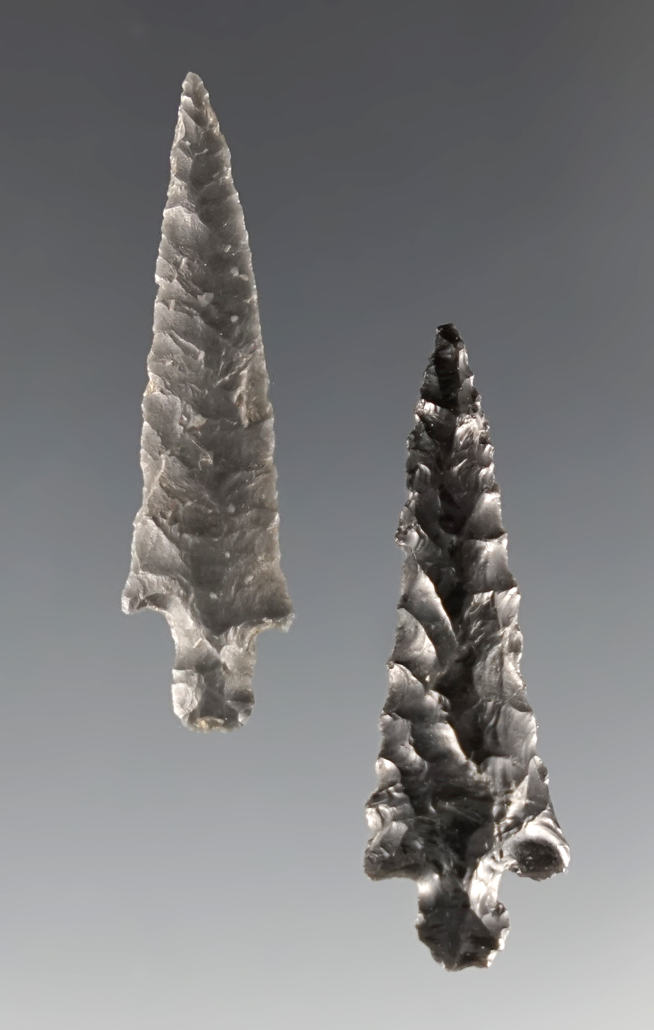 Pair of well made Dagger Gem Points found near the Columbia River, Washington. Ex. Berg.