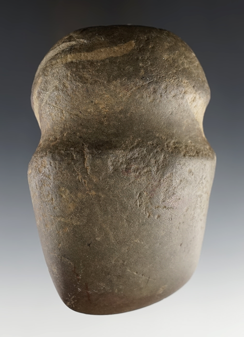 4 3/8" Full Groove Axe made from nicely patinated Hardstone. In nice condition. Ohio Co., IN.