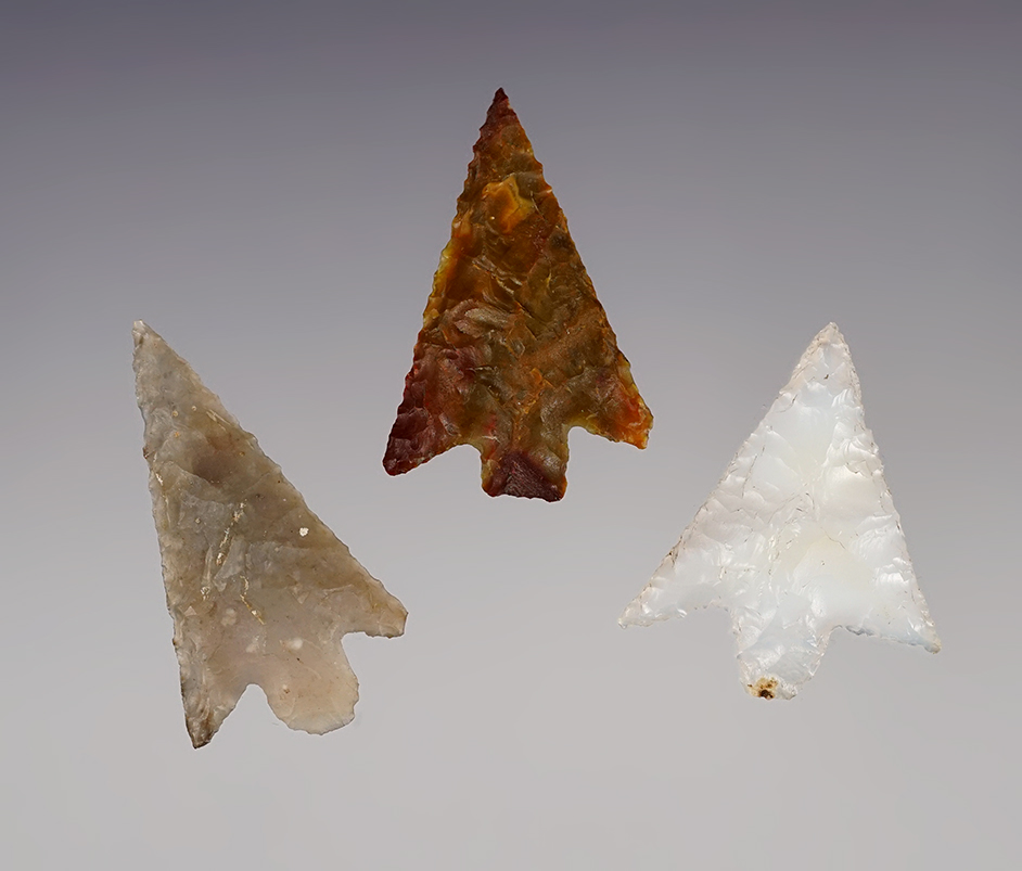 Set of 3 finely made Gempoints found near the Columbia River, Washington.