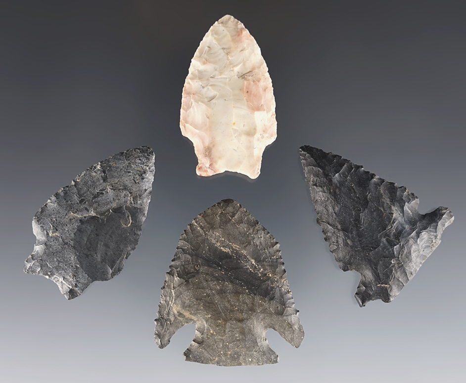 Set of 4 Ohio points in nice condition. The largest is 1 5/8".