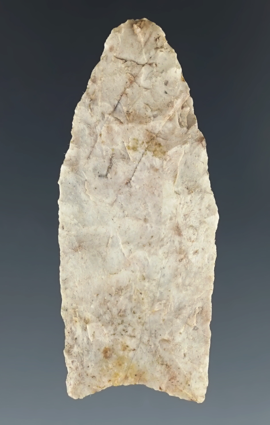 1 13/16" fluted Paleo made from mottled Flint recovered in the Ohio area.